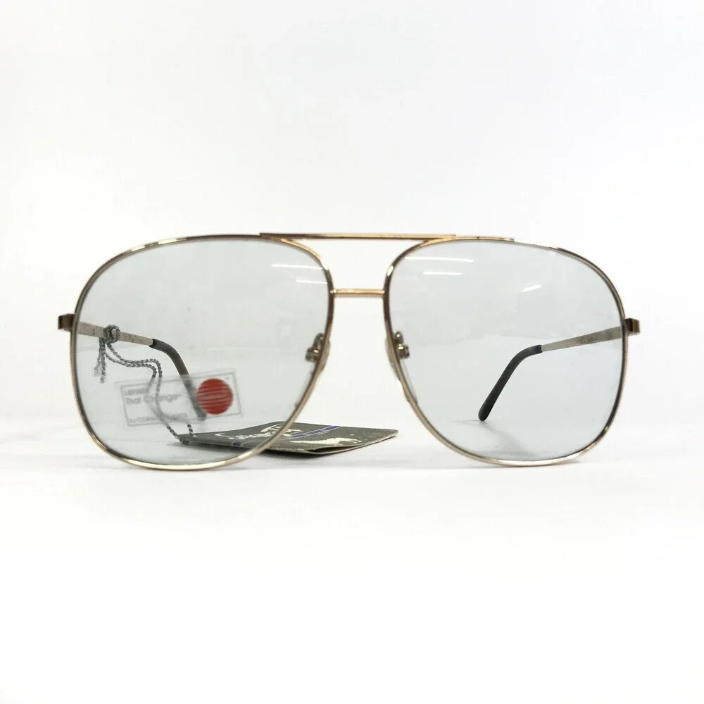 Vintage Serengeti Sunglasses Mens 5078M Species Gold Aviator Blue Photochromic